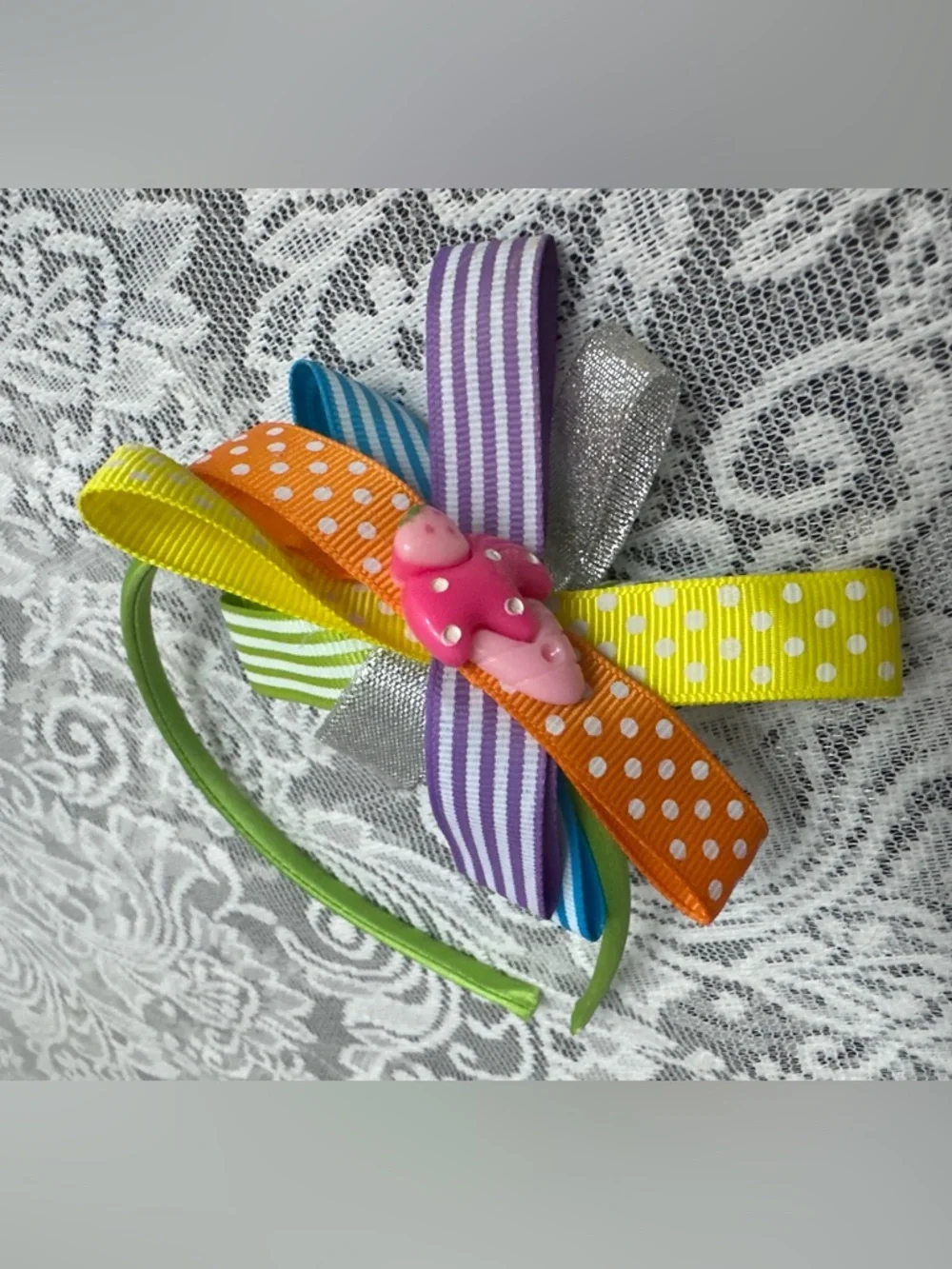 Girls Ribbon Bow Headbands 🎀 6pc Multicolor Cute Set